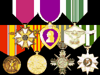 Legion of Merit, Purple Heart, Army Commendation, National Defense, Vietnam Service, RVN Honor Medal, RVN Campaign Medal