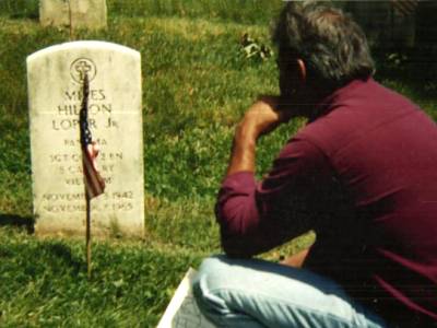Miles Joe Loper visiting his brother's grave