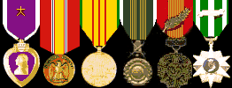 Purple Heart, National Defense, Vietnam Service, RVN Military Merit, RVN Cross of Gallantry, and RVN Campaign medals
